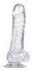 Dildo żelowe na przyssawce penis z jądrami 18 cm
